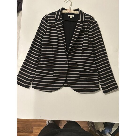 Garnet Hill relaxed button blazer 12 casual black - Picture 8 of 12